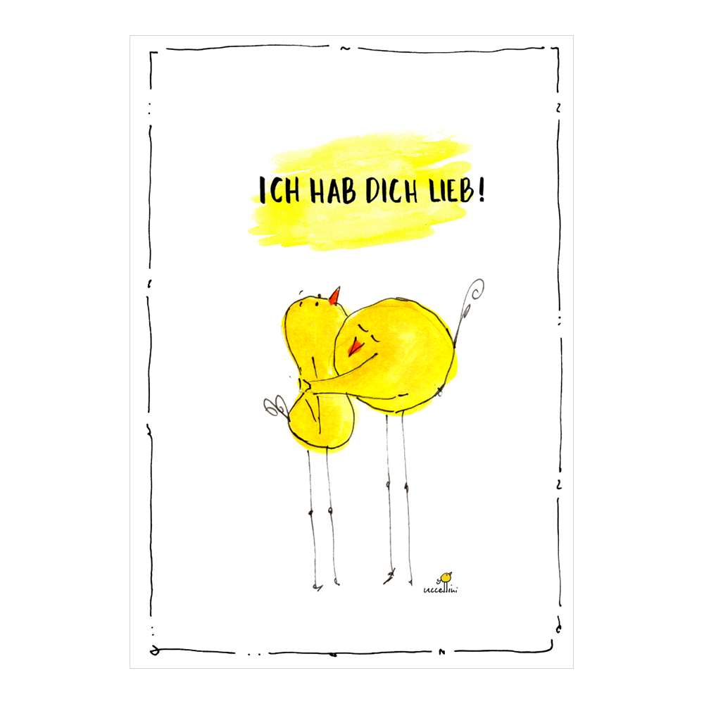 Liebevolle Grußkarte mit Küken