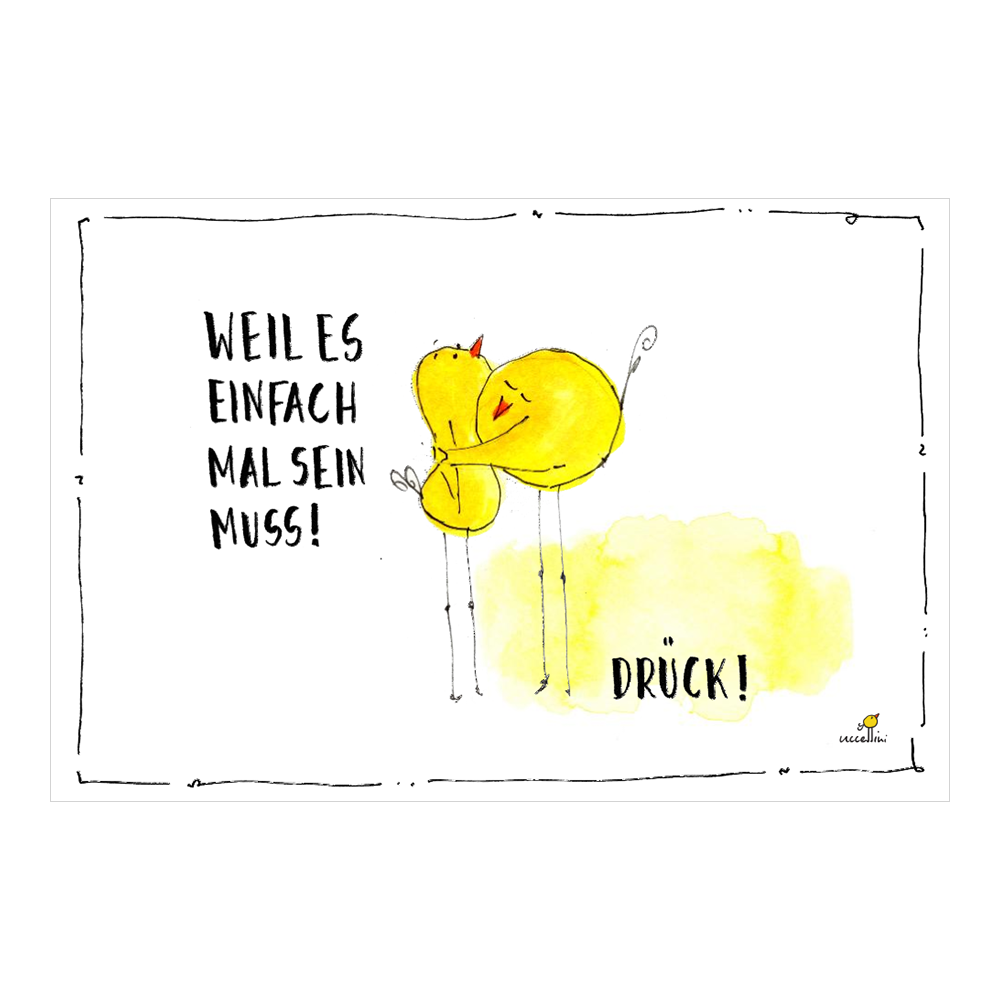 Postkarte mit lustigem Küken-Design