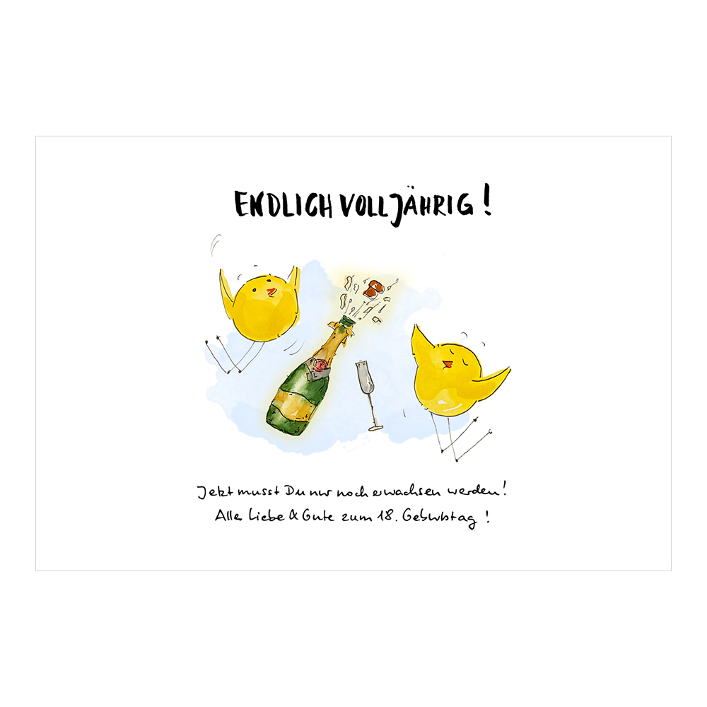 Glückwunschkarte zum 18. Geburtstag
