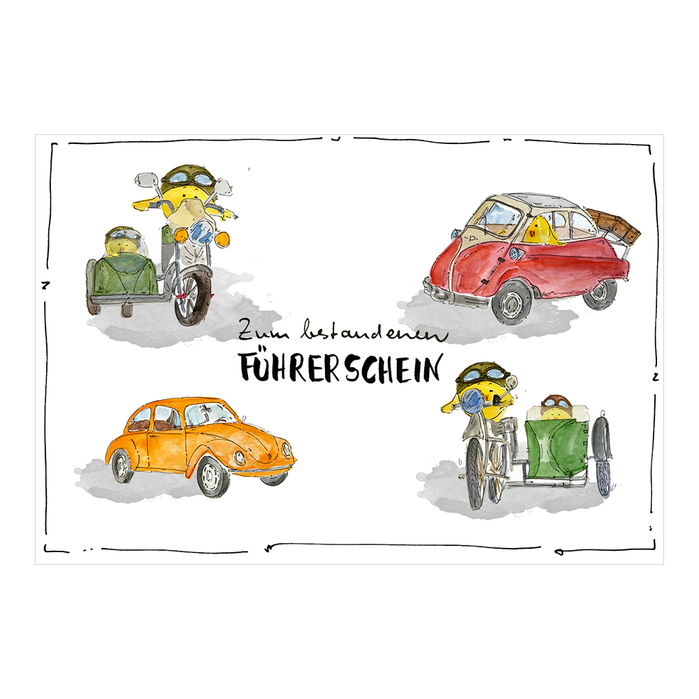 Glückwunschkarte Führerschein