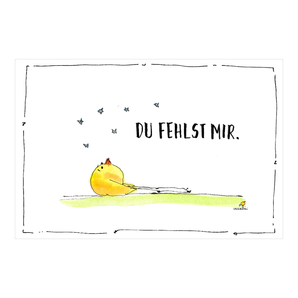 Postkarte 'Du fehlst mir'