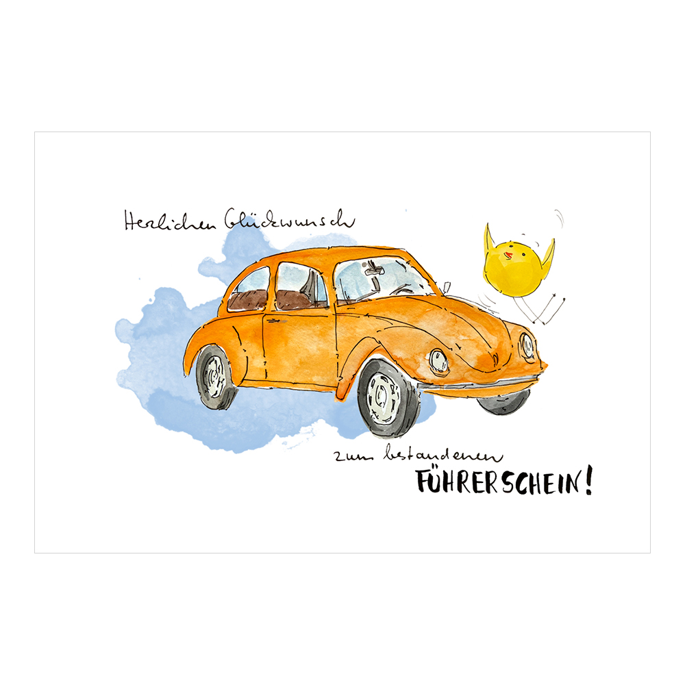 Postkarte Führerschein