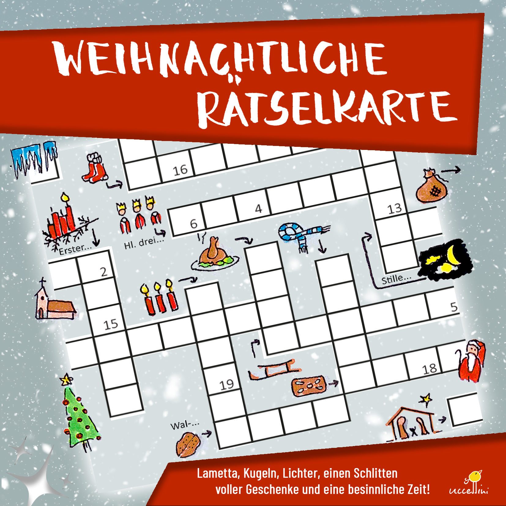 Weihnachtliche Rätselkarte XXL