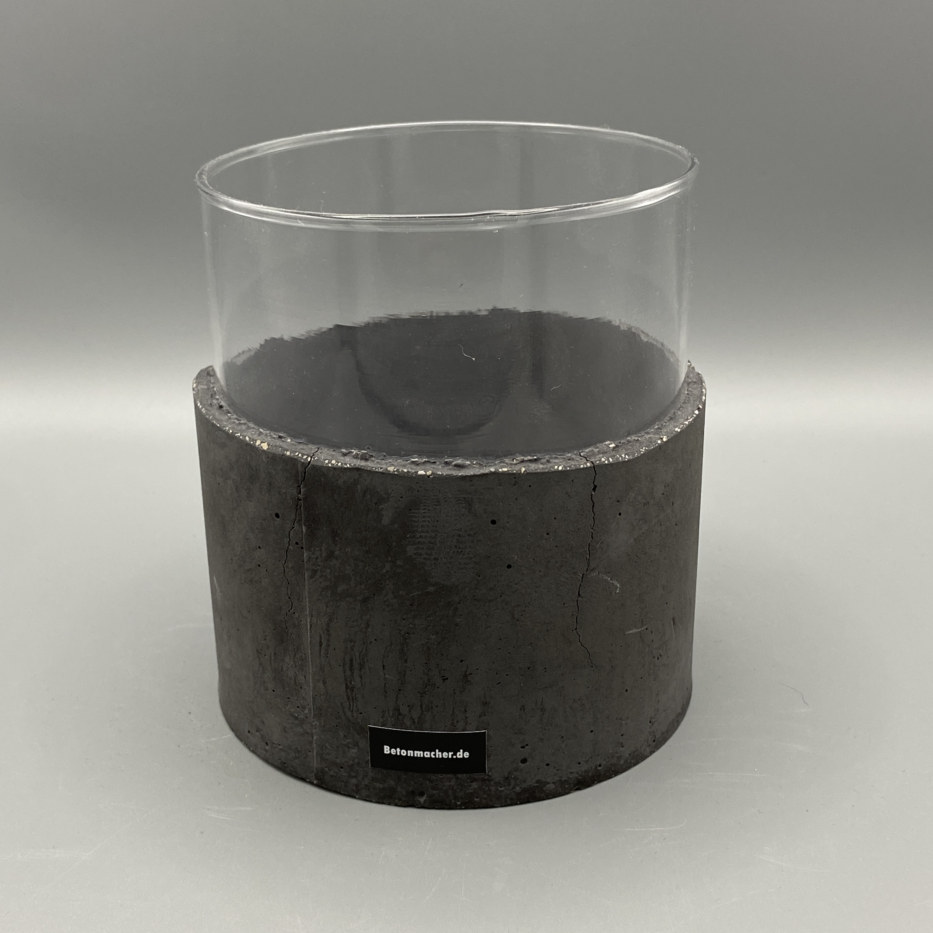 Glas-Beton-Windlicht oder Vase