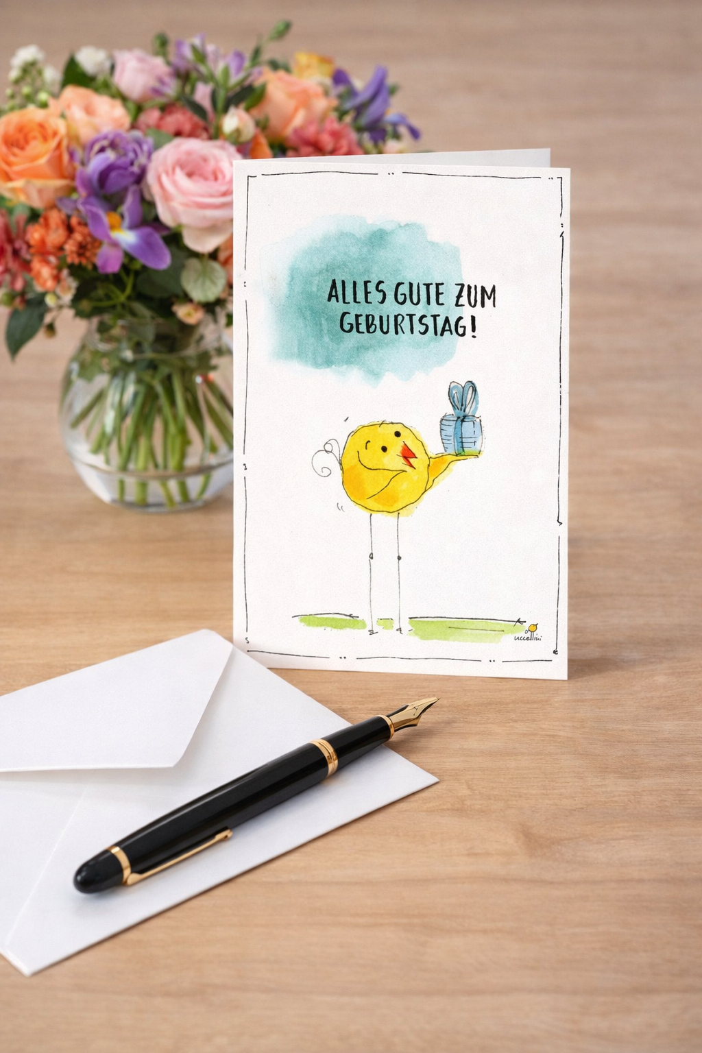 Geburtstagskarte mit uccellini