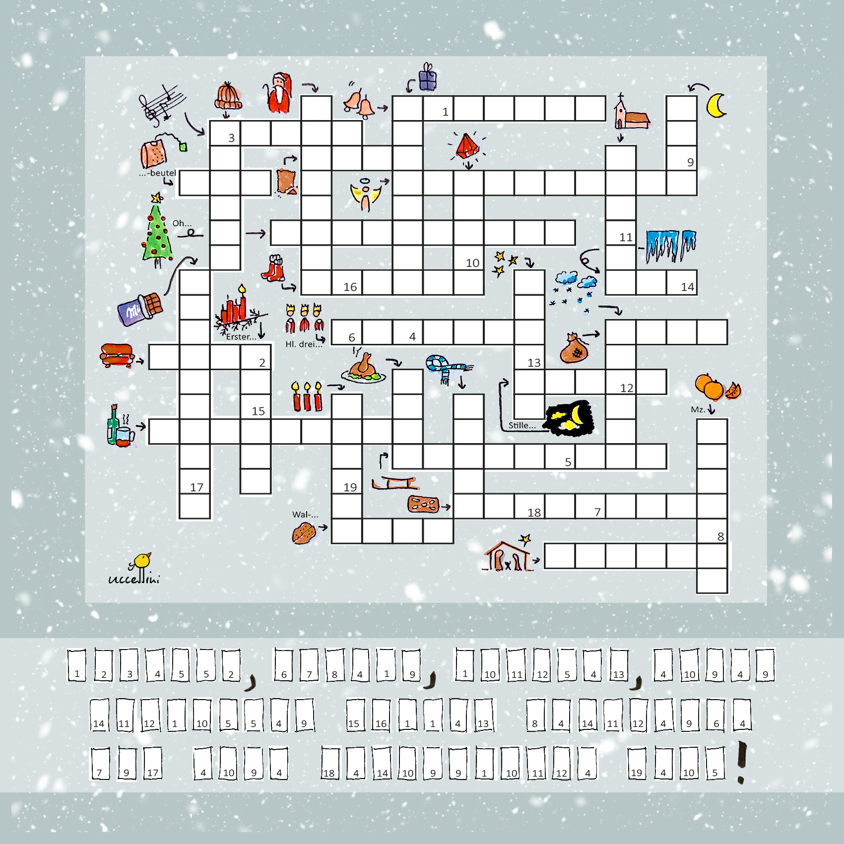 Weihnachtliche Rätselkarte XXL