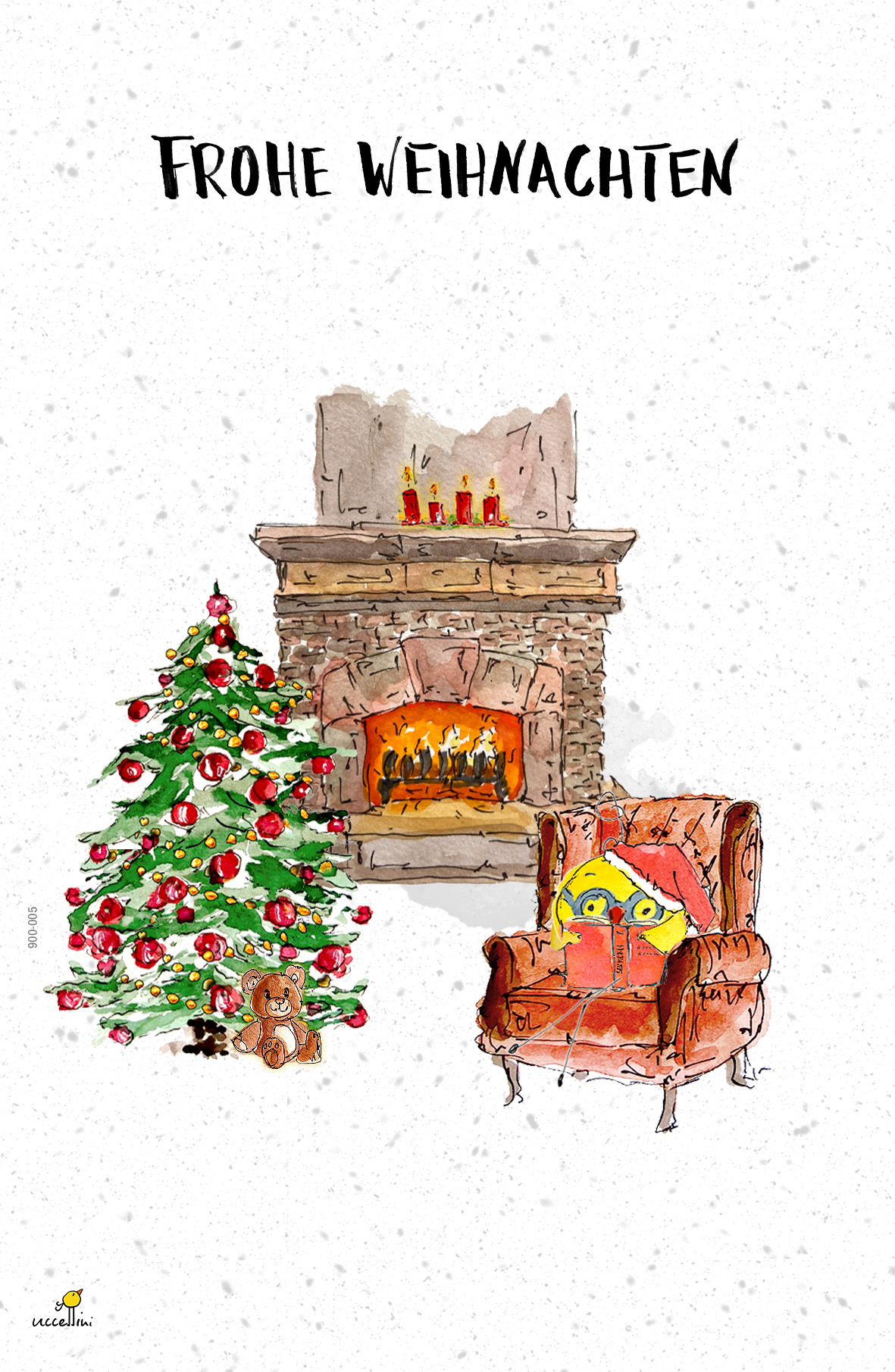 Pop-up Weihnachskarte Am Kamin