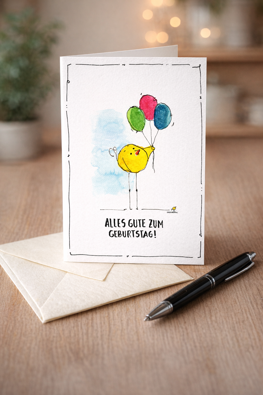 Geburtstagskarte mit uccellini