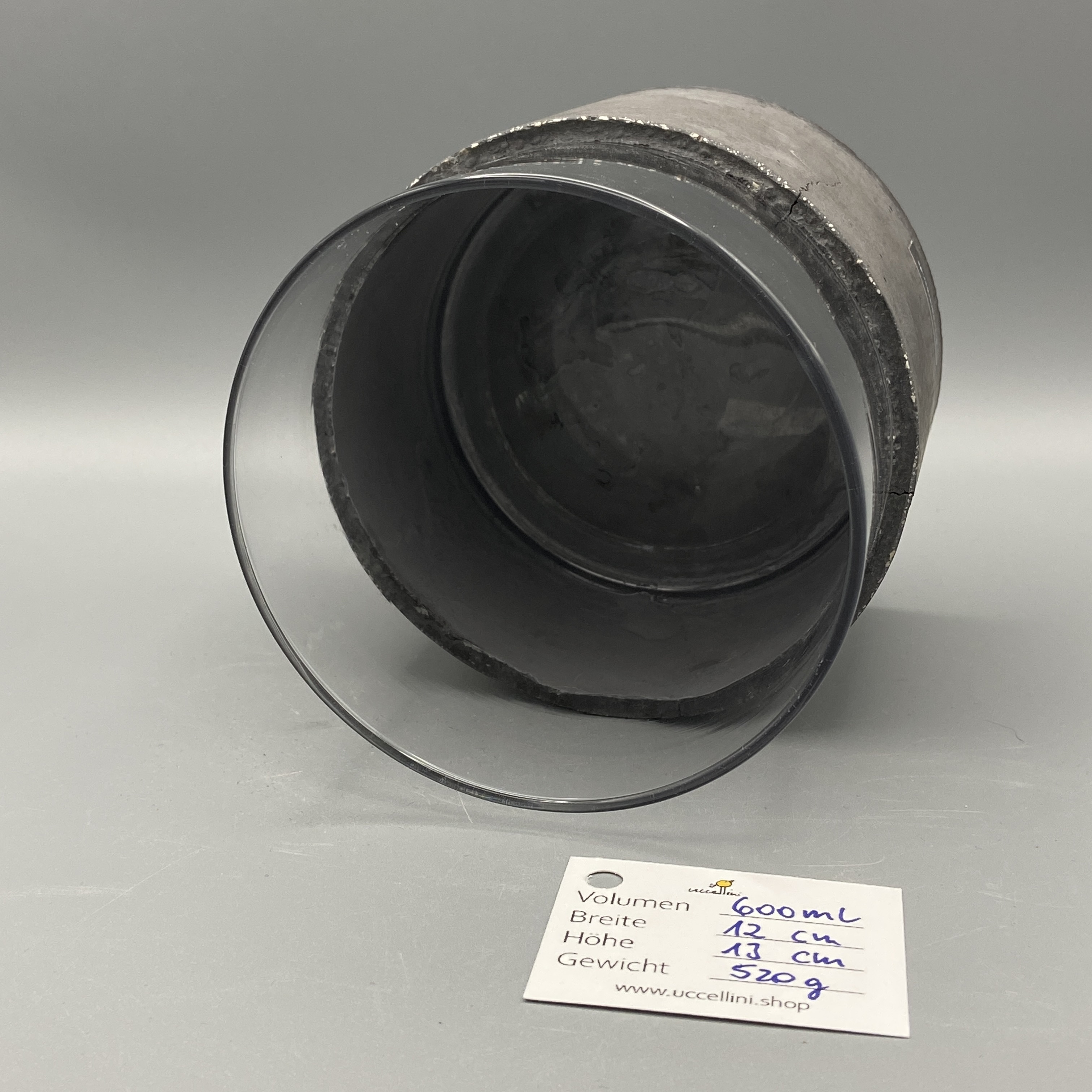 Glas-Beton-Windlicht oder Vase