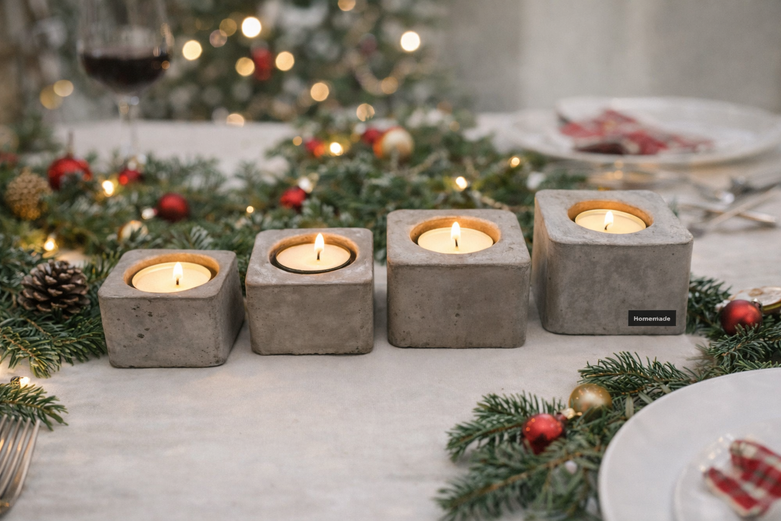 Beton Teelichthalter Set