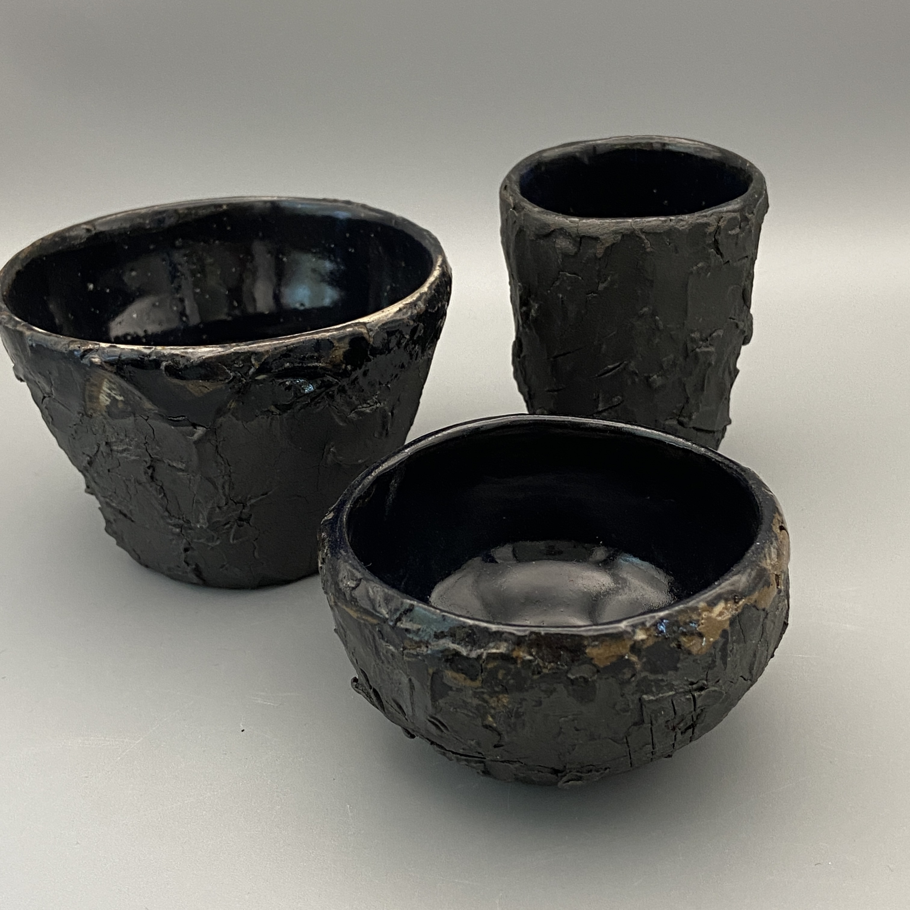3er Set Schwarze Gefäße