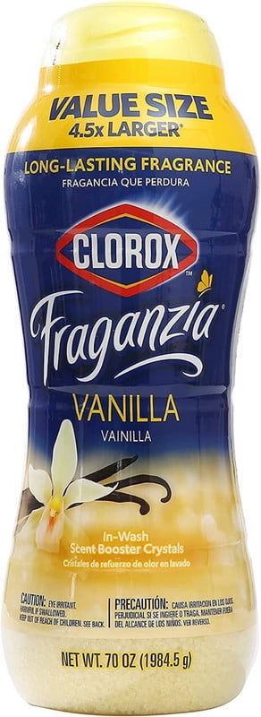 Clorox Fraganzia In-Wash Scent Booster Crystals in Vanilla Scent, 70oz | Laundry Scent Booster Crystals | In-wash Scent Booster for Fresh Laundry in Vanilla Scent 70 Ounce Crystals