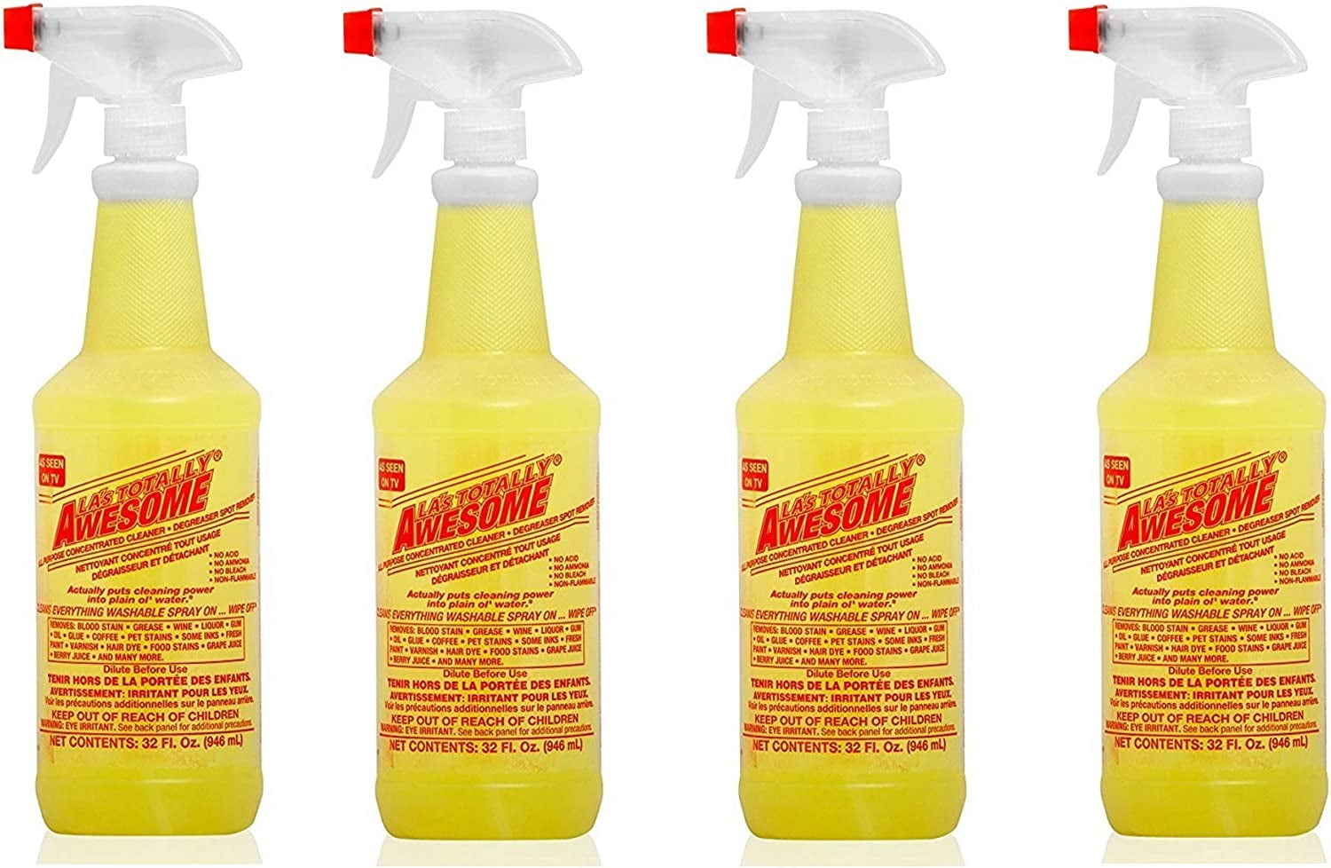 La's Totally Awesome All Purpose Concentrated Cleaner, 32 oz. Bottles (Pack of 4)