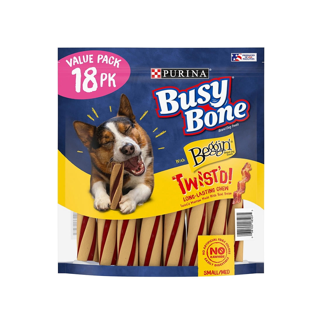 Purina Busy Bone With Beggin' Facilities Breed Dog Treats, 18 ct.