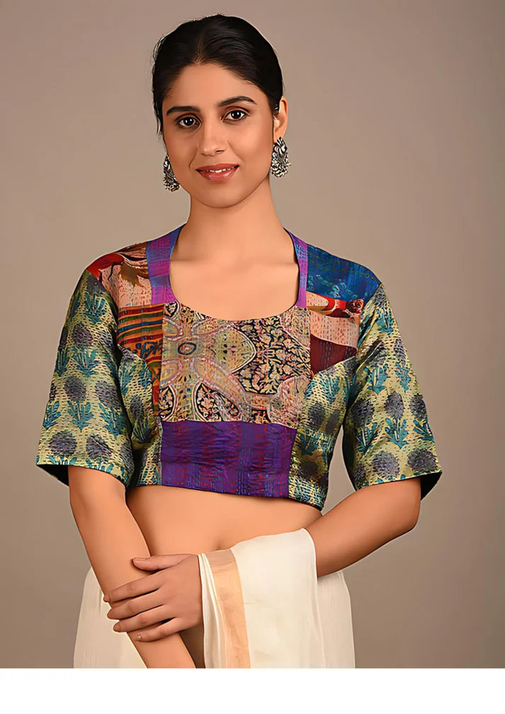 Silk Kantha Saree Blouse