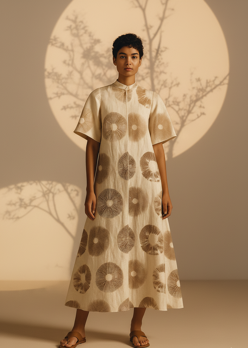 CHELSE: Hand Printed Midi Dress