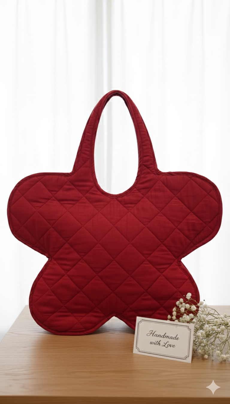 Bolso en forma de flor rojo