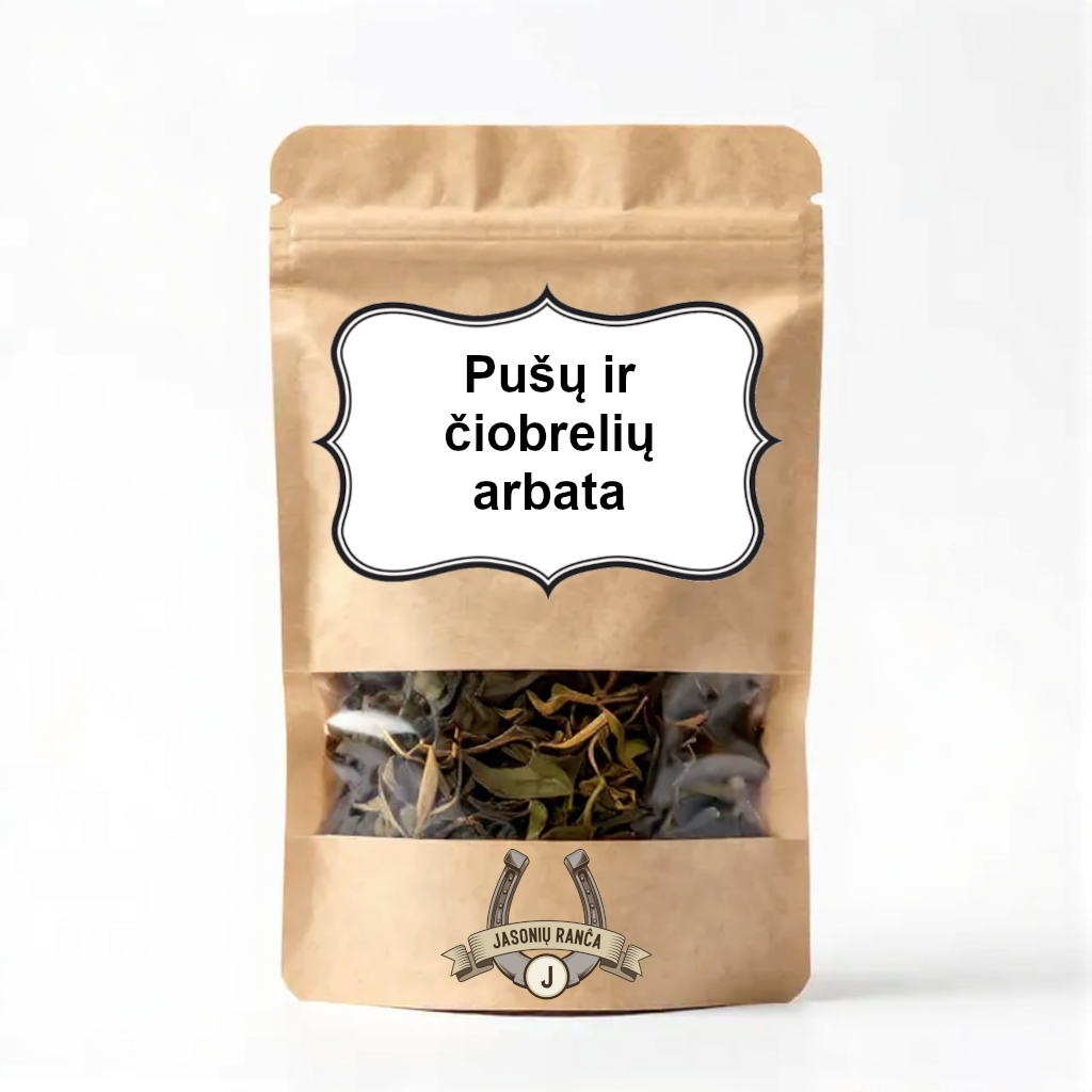 Rankų darbo džiovinta "Pušų spyglių ir čiobrelių arbata" 60g