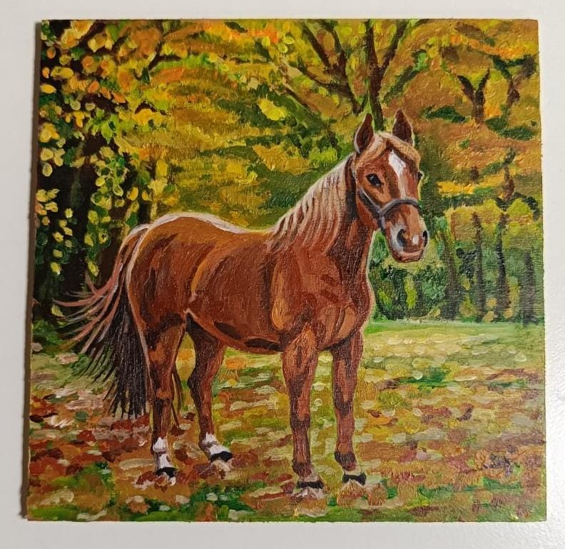 Horse in Autumn Forest 