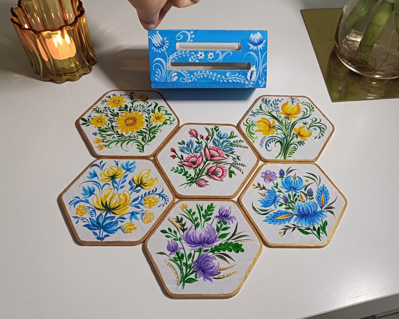 Petrykivka art Coaster Set