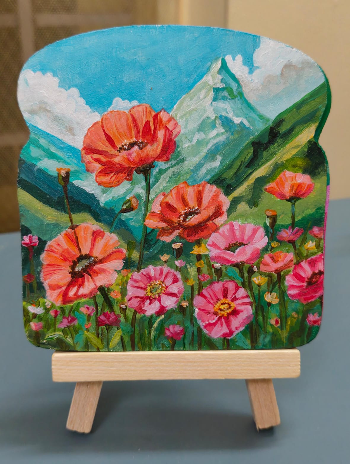 Poopy Flowers and  Mountain 