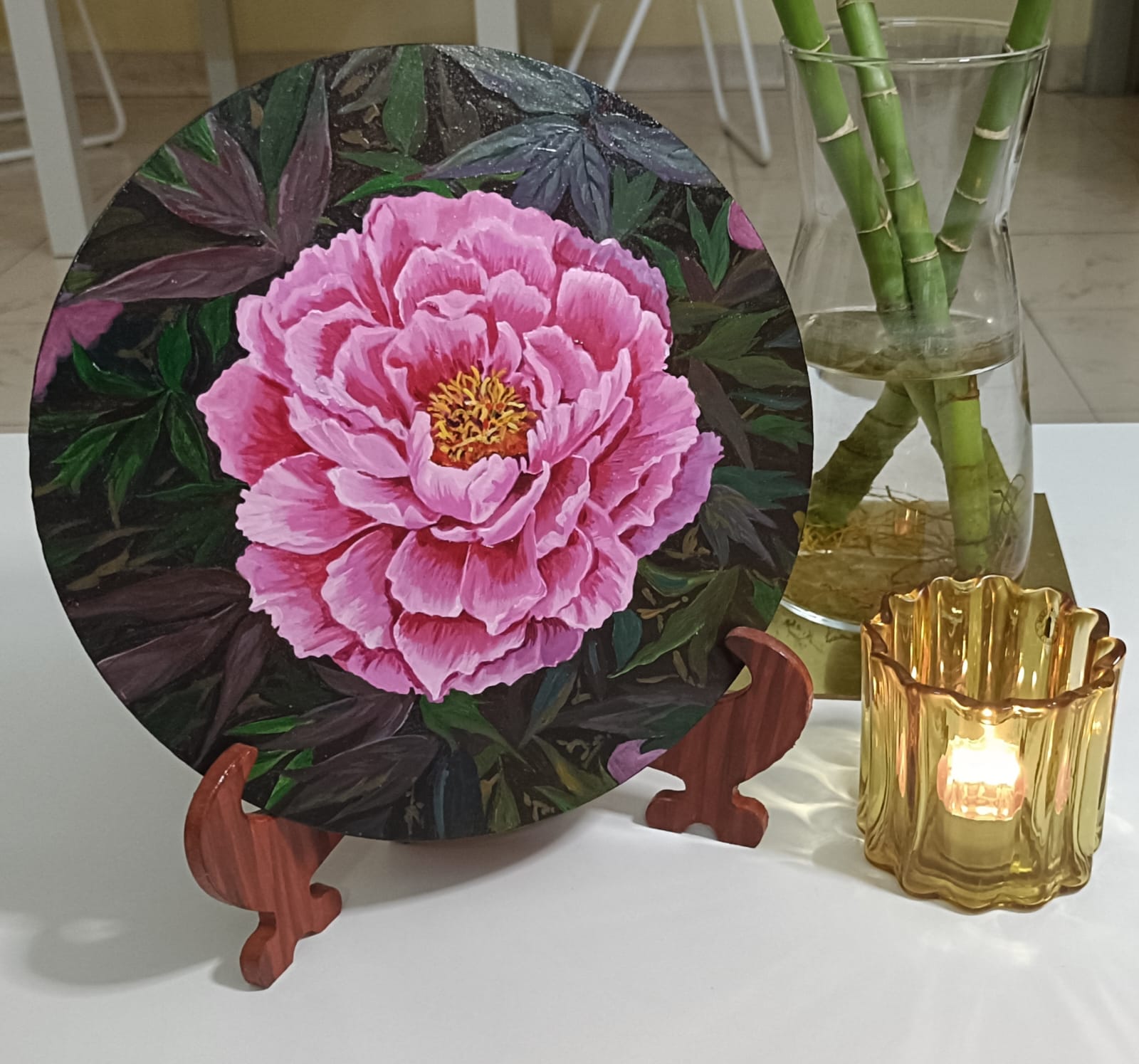  Peony flower decorative Plate