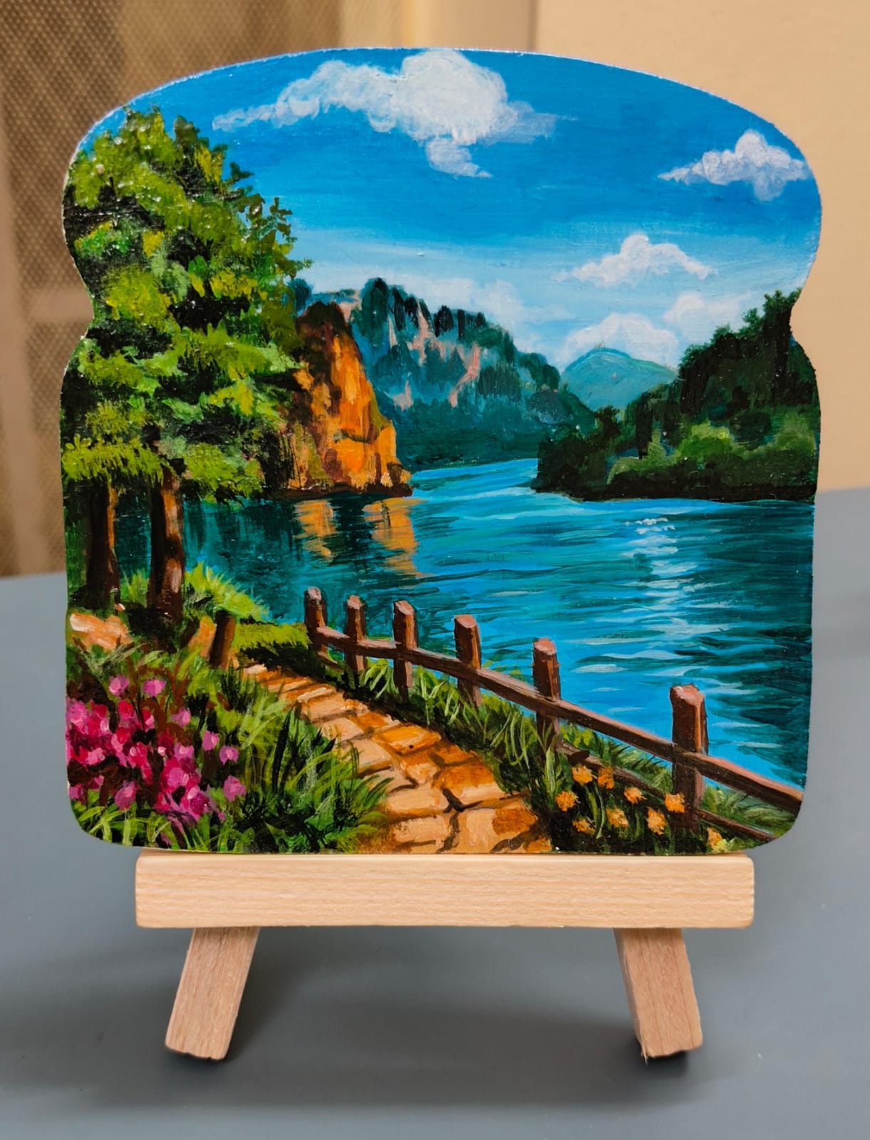 Vivid river and mountain Landscape 