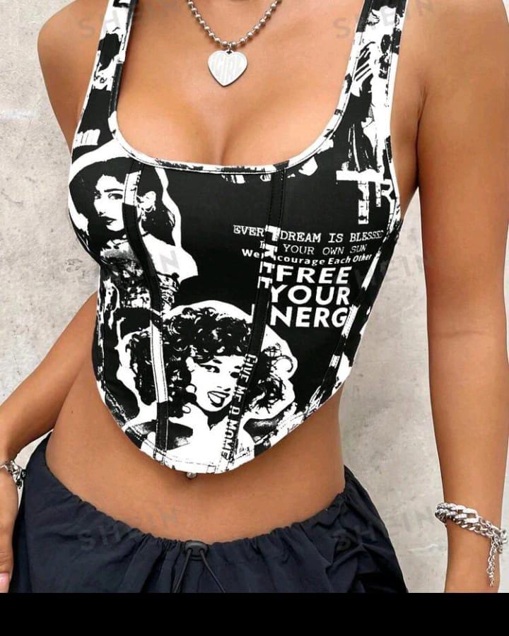 Top de mujer estampado artístico