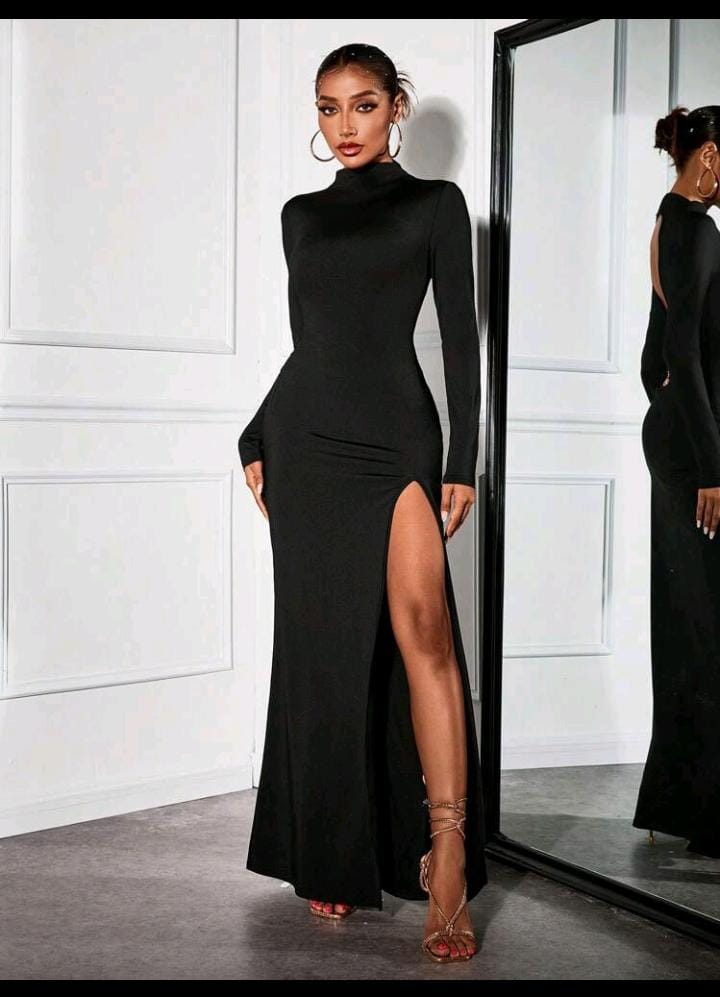 Vestido largo elegante negro