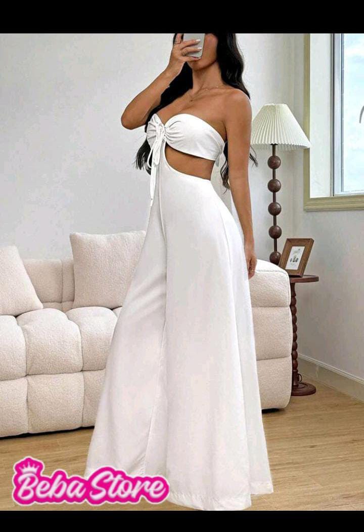 Mono largo blanco elegante