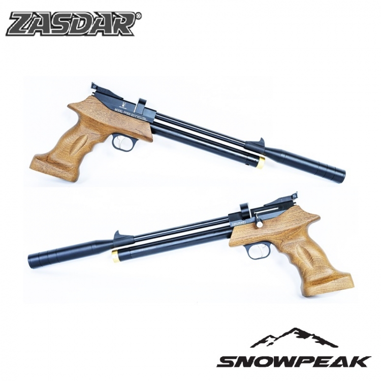 Pistola PCP Snowpeak - Zasdar PP800 multi-tiro con supresor de sonido y Regulador cal.5,5 mm
