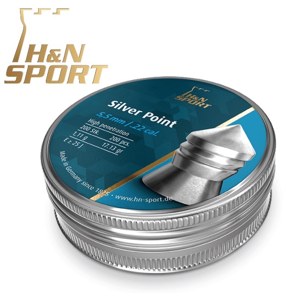 Balines H&N Silver Point cal. 5,50 mm. Lata de 200 uds. de 1,11 g.