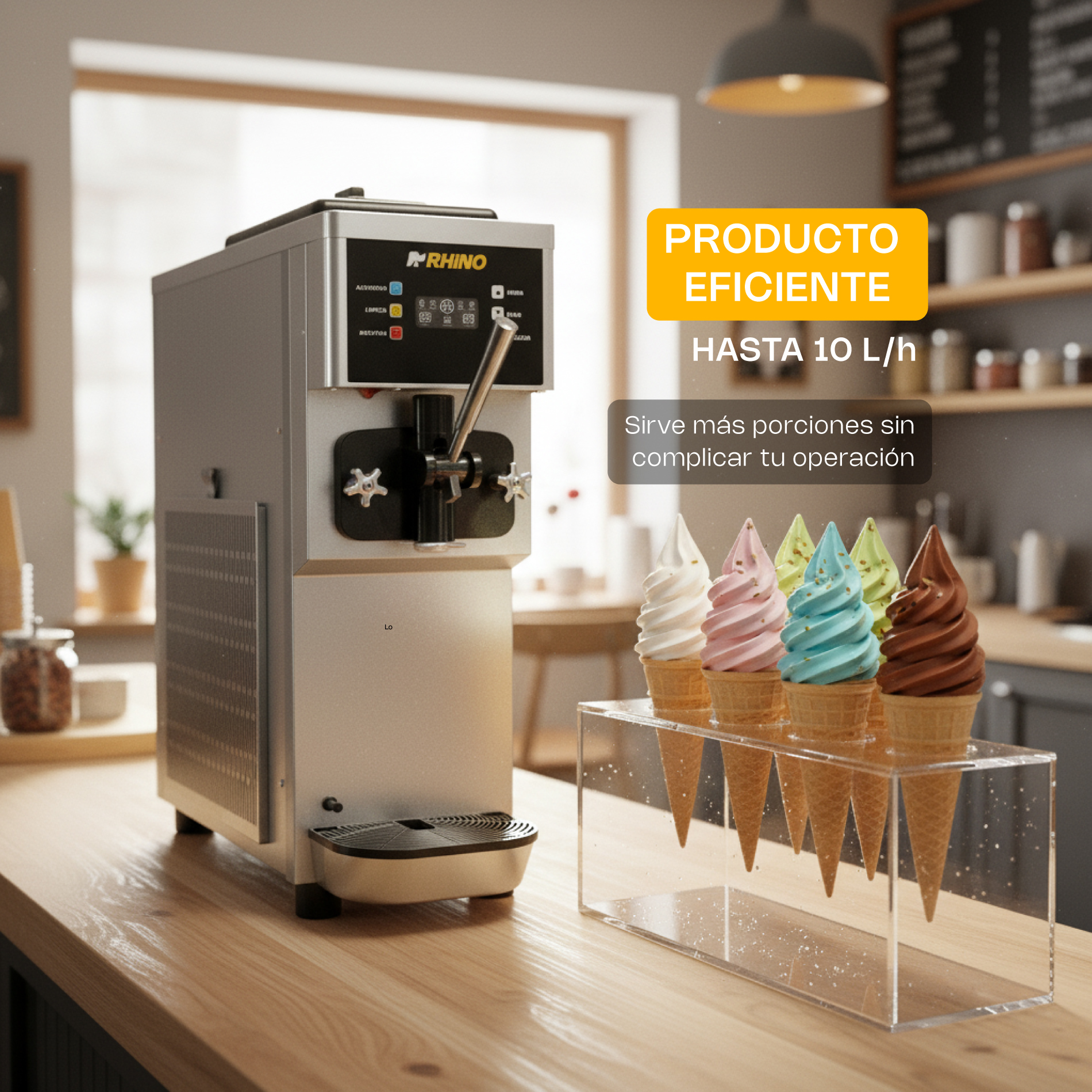 Máquina de Helado Rhino 10L/h (HELA-10)
