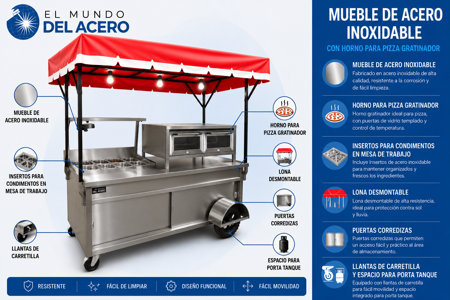 MUEBLE ESPECIAL CON GRATINADOR 