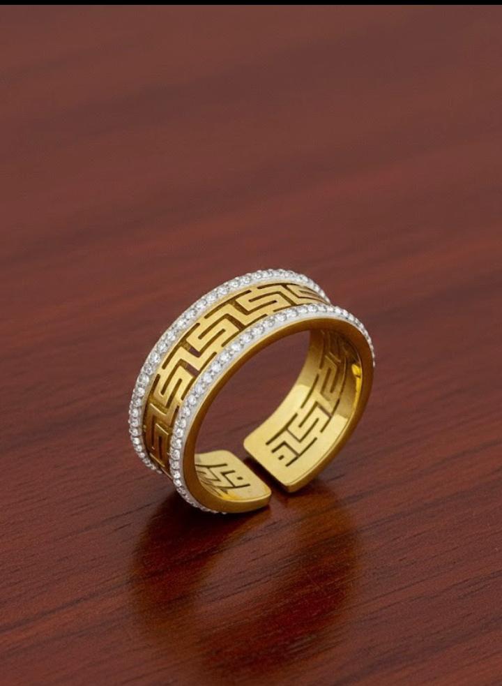 Elegant Gold Handcuff & Ring Set