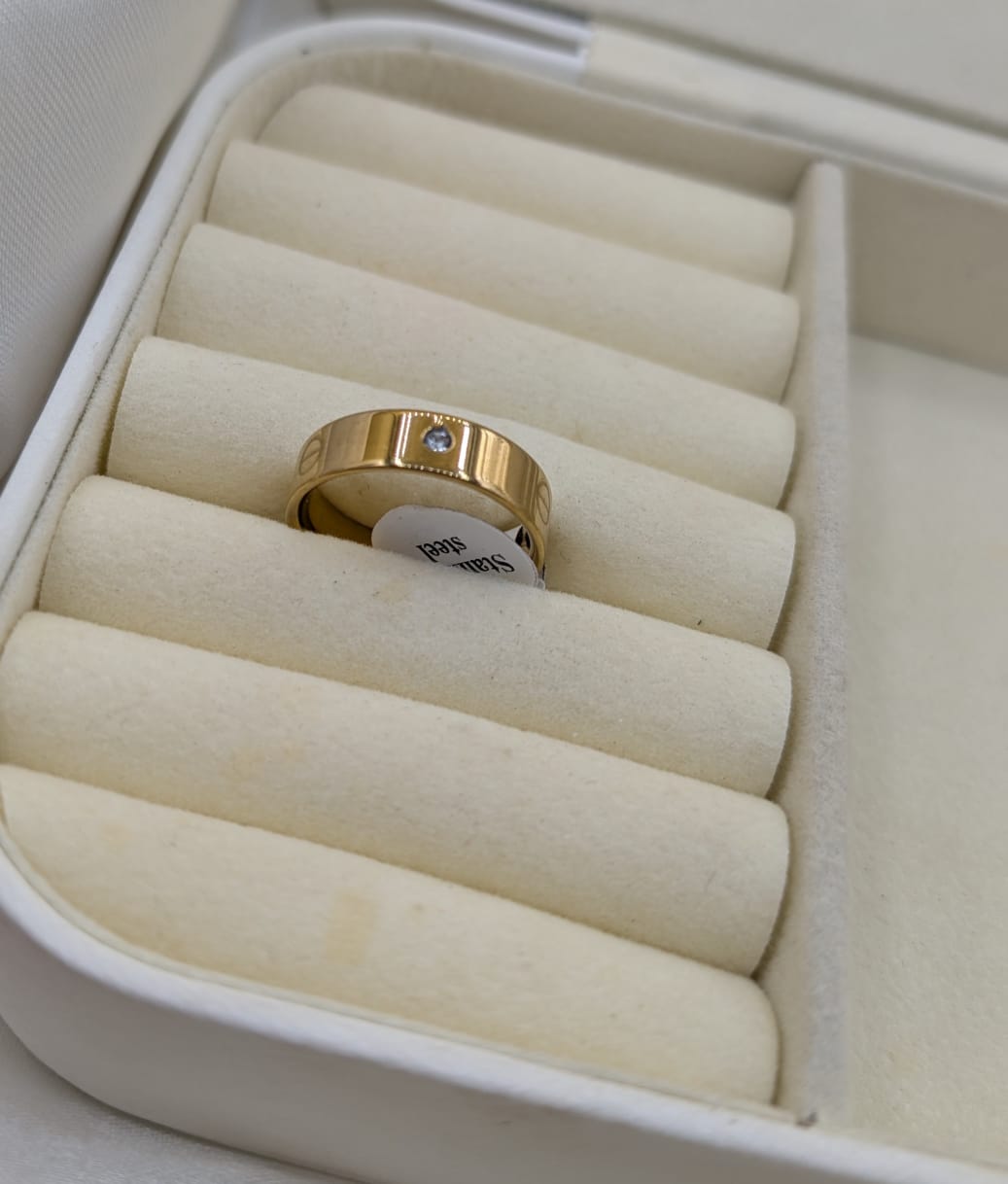 Gold Plated Crystal Ring