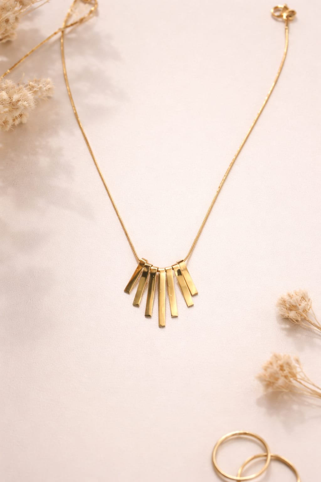 Gold Sunburst Pendant Necklace