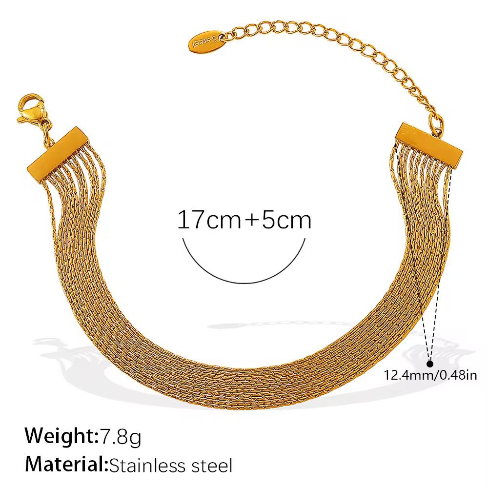Multi-Strand Gold Chain Bracelet