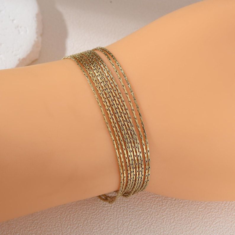 Multi-Strand Gold Chain Bracelet