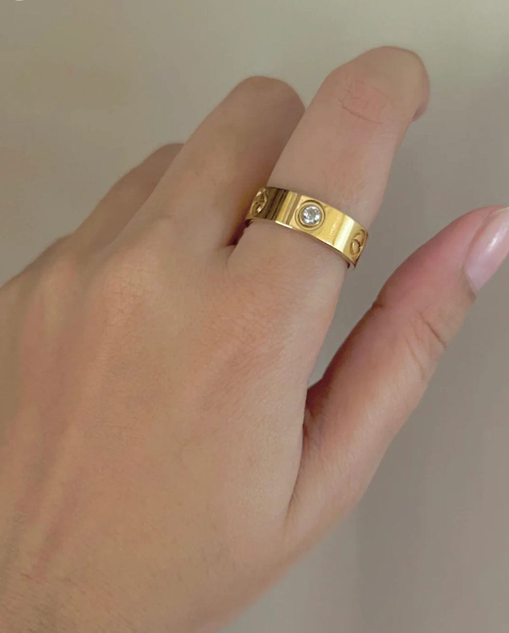Gold Plated Crystal Ring