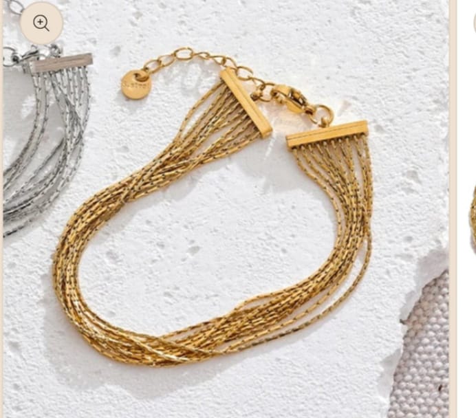 Multi-Strand Gold Chain Bracelet