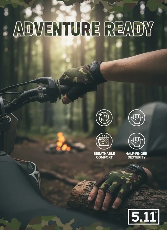 Camouflage Half-Finger Gloves 