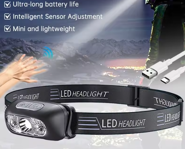 Adjustable LED Headlamp – Hands-Free Lighting for Camping, Cycling & Night Runs