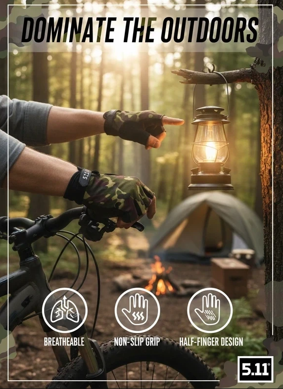 Camouflage Half-Finger Gloves 