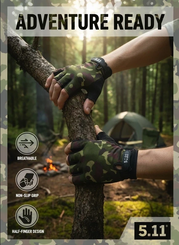 Camouflage Half-Finger Gloves 