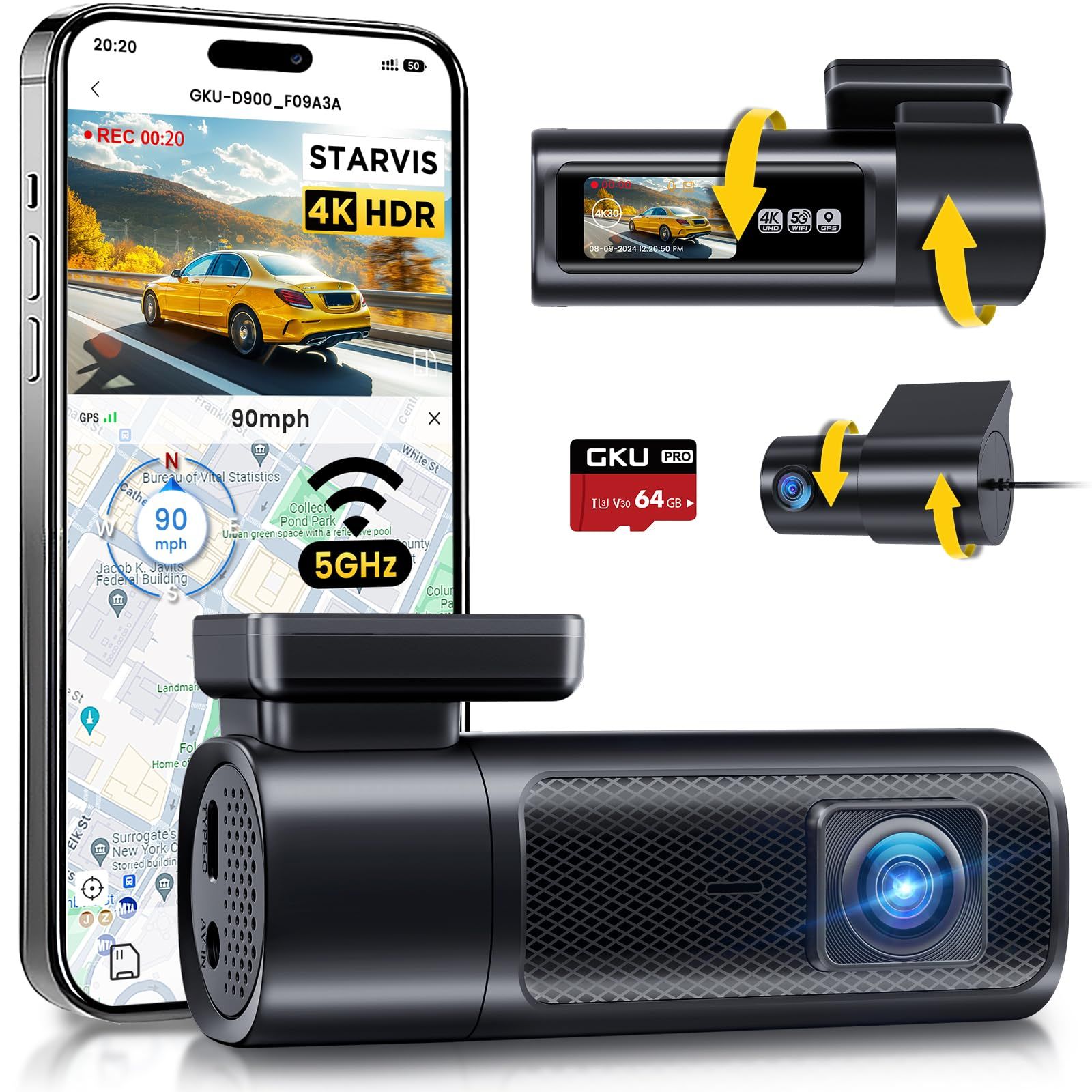 Camera Dashcam Gku D900 