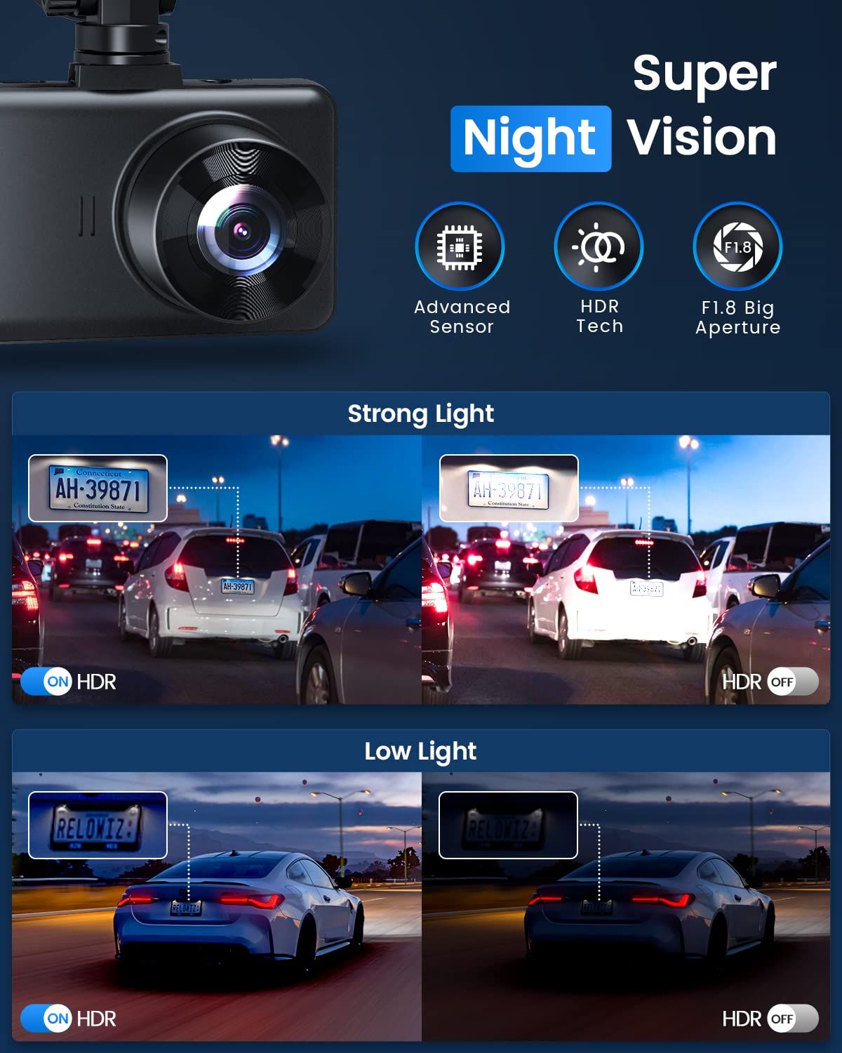 Caméra embarquée GKU 4Dashcam GKU D200 WiFi 4K 2.5K 