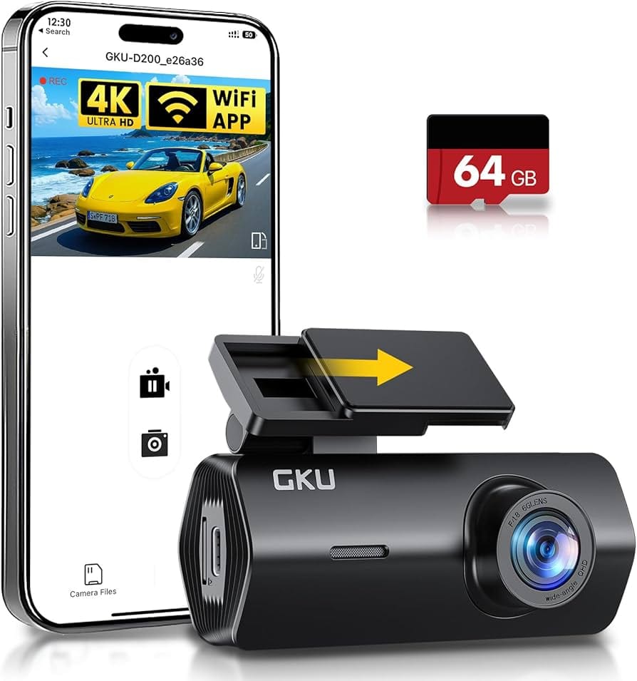 Caméra embarquée GKU 4Dashcam GKU D200 WiFi 4K 2.5K 