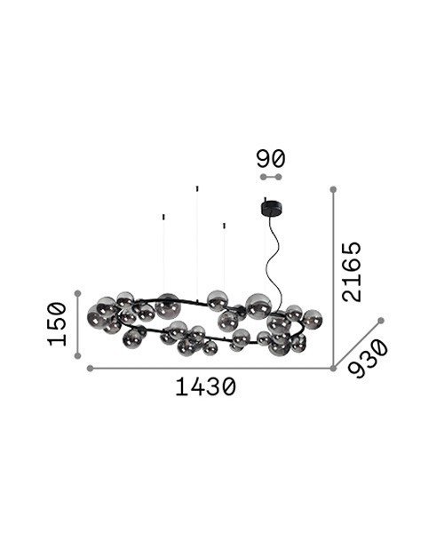 Ideal Lux Perlage SP25 - Sospensione Moderna Multi-Luce