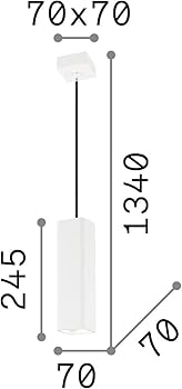 Ideal Lux 150673 OAK SP1 Square Cemento 